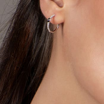 MFY x Anika Sterling Silver with 1/5 cttw Lab-Grown Diamond Hoop Earrings