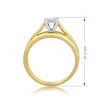 Natural White Diamond 10K Yellow Gold Bridal Ring 0.16 CTW
