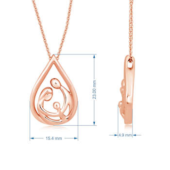 14K Rose Gold Over Sterling Silver Family Heart Pendant