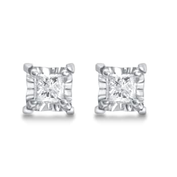 White Diamond 10K White Gold Stud Earrings 0.25 CTW