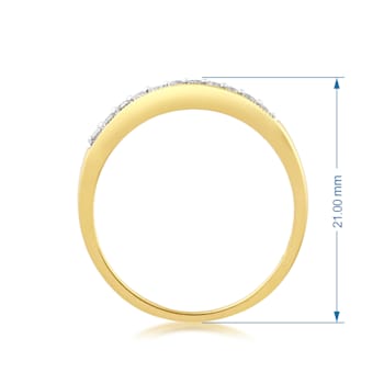 Natural White Diamond 10K Yellow Gold Anniversary Ring 0.16 CTW