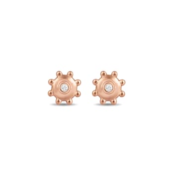 MFY x Anika Rose Gold over Sterling Silver with 0.03 cttw Lab-Grown
Diamond Stud Earrings