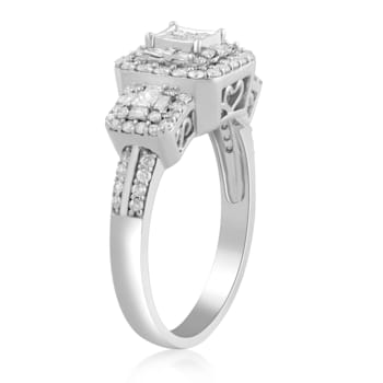 White Diamond 10K White Gold Engagement Ring 1.00Ctw.
