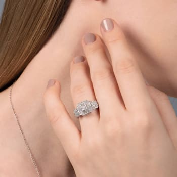 White Diamond 10K White Gold Engagement Ring 1.00Ctw.