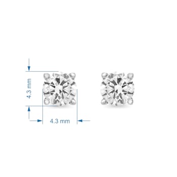 White Gold with 1/2 Ctw Natural White Round Diamond Stud Earrings