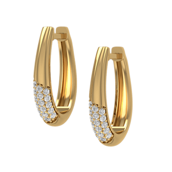 Jewelili Verifine Jess 18KT 2.5 micron over Sterling Silver and 0.2ctw
Diamond Huggie Earrings