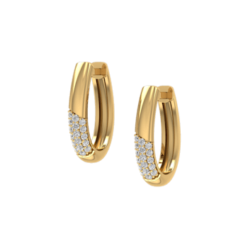 Jewelili Verifine Lana 18KT 2.5 micron over Sterling Silver and 0.2ctw
Diamond Huggie Earrings