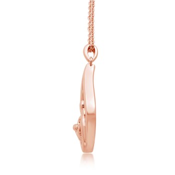 Jewelili 14K Rose Gold Over Sterling Silver Parent and 2 Children Family Pendant