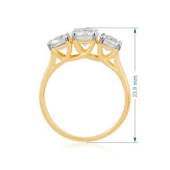 Jewelili 10K Yellow Gold  Round Cubic Zirconia Ring