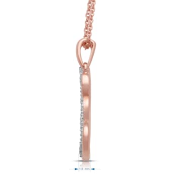 White Diamond 14K Rose Gold over Sterling Silver Dog Pendant