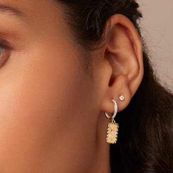 MFY x Anika Yellow Gold over Sterling Silver with 1/3 cttw Lab-Grown
Diamond Hoop Earrings