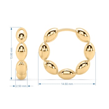MFY x Anika Yellow Gold over Sterling Silver Hoop Earrings