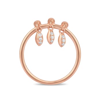MFY x Anika Rose Gold over Sterling Silver with 0.07 Cttw Lab-Grown
Diamond Ring
