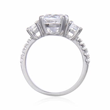 Classic Round White Topaz Engagement Ring