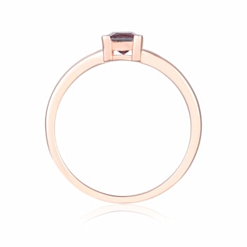 Created Alexandrite Solitaire Ring in Rose Gold Plated Sterling Silver