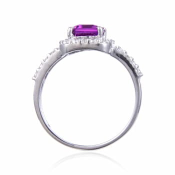 Classic Octagon Created Purple Sapphire Ring