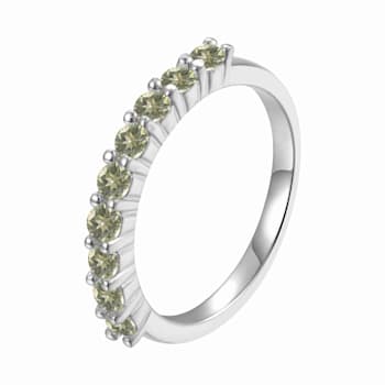 Stackable Sterling Silver Round Peridot Ring
