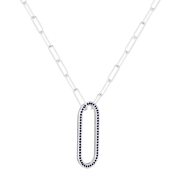 Sapphire Sterling Silver Bar Necklace