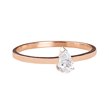 Diamond Teardrop Rose Gold Solitaire Ring