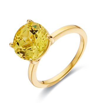 Canary Yellow Lab Sapphire 18K Yellow Gold Over Sterling Silver Round
Solitaire Ring