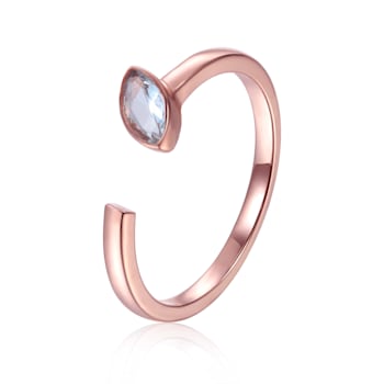 Aquamarine Blue March Birthstone Marquise Ring