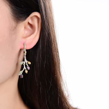 Artisan Rhodolite Garnet Nature Inspired Earrings