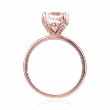 Classic Solitaire Round Rose Gold White Topaz Ring