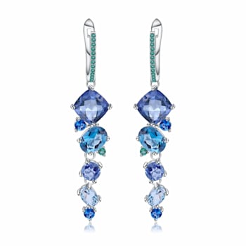 Classic Mystic Quartz and Blue Topaz Sterling Silver Earrings