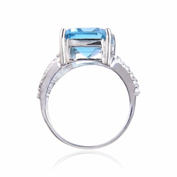 Statement Octagon Blue Topaz Ring