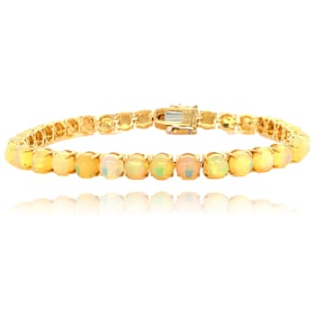 14K Yellow Gold Opal Tennis Bracelet