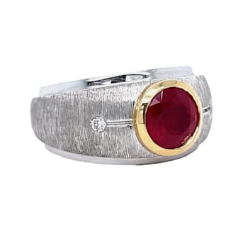 14K White Gold Spinel and Diamond Ring