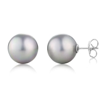 16mm Gray Organic Man-Made Pearl Stud Earrings