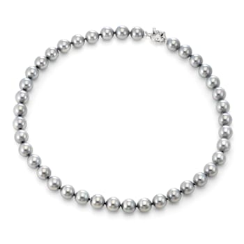 10mm Gray Organic Man-Made Pearl Necklace
