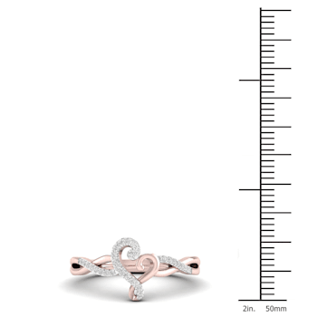 10K Rose Gold .10ctw Round Diamond Heart Promise Ring (Color H-I,
Clarity I2)