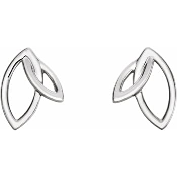 Sterling Silver Double Leaf Drop Earrings for Women