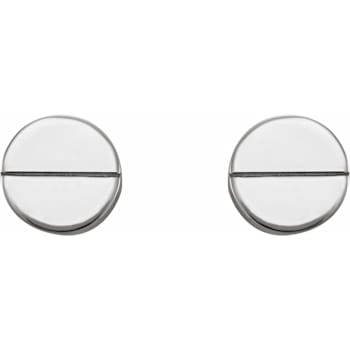 Platinum 950 Geometric Friction Post and Back Earrings for Women