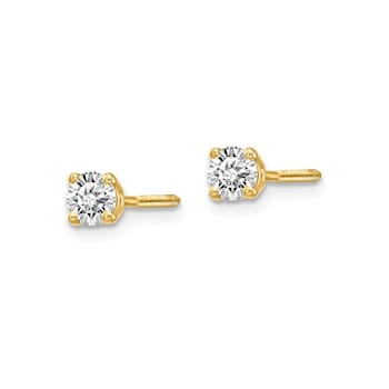 Diamond2Deal Lab Grown Diamond 14k Yellow Gold Stud Earrings 2.0ctw