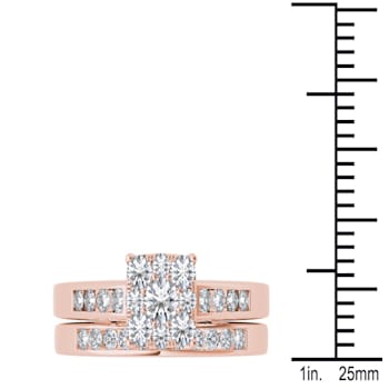 10K Rose Gold .75ctw Diamond Anniversary Engagement Bridal Ring Set Band (I2-Clarity-H-I-Color)