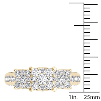 10K Yellow Gold 1.5ctw Diamond Ladies Anniversary Engagement Ring (
I2-Clarity-H-I-Color )