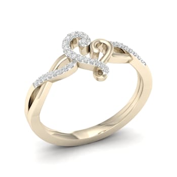 10K Yellow Gold .10ctw Round Diamond Heart Promise Ring (Color H-I,
Clarity I2)