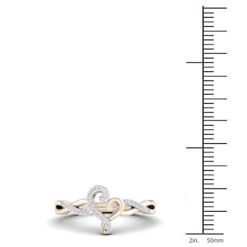 10K Yellow Gold .10ctw Round Diamond Heart Promise Ring (Color H-I,
Clarity I2)