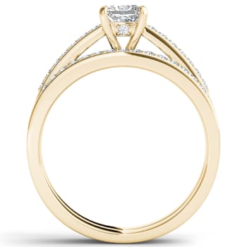 14K Yellow Gold .62ctw Solitaire Wedding Band Bridal Set Anniversary
Ring ( I2-Clarity-H-I-Color )