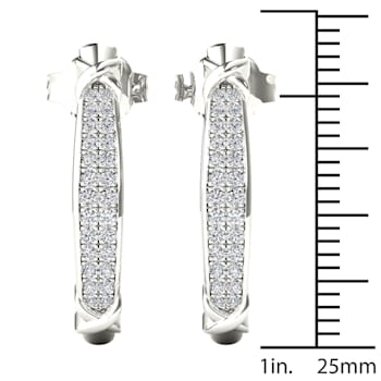 10k White Gold 2/5ctw Round Diamond Womens J Hoop Earrings ( H-I Color,
I2 Clarity )