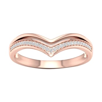 Diamond2Deal  10k Rose Gold Round Cut Diamond Anniversary Wedding Band
Ring (I2, H-I)