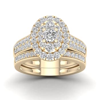 14K Yellow Gold 1.0ct Diamond Engagement Ring and Wedding Band Bridal
Set (Color H-I, Clarity I2)