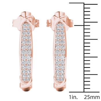 10k Rose Gold 2/5ctw Round Diamond Womens J Hoop Earrings ( H-I Color,
I2 Clarity )