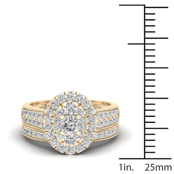 14K Yellow Gold 1.0ct Diamond Engagement Ring and Wedding Band Bridal
Set (Color H-I, Clarity I2)