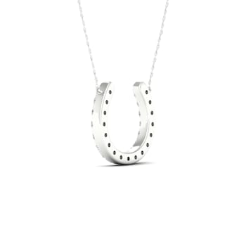 14K White Gold Diamond Horseshoe Pendant Rope Chain Necklace for Women
18inch (1/3Ct / I2,H-I)