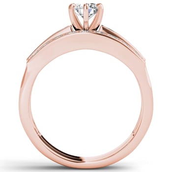 14k Rose Gold 1.0ctw Wedding Band Ring Bridal Set Solitaire Anniversary(
I2-Clarity-H-I-Color )
