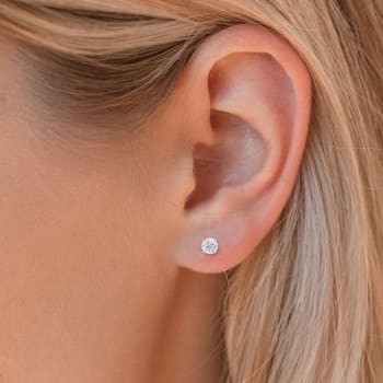 Diamond2Deal Lab Grown Diamond 14K White Gold Stud Earrings .50ctw